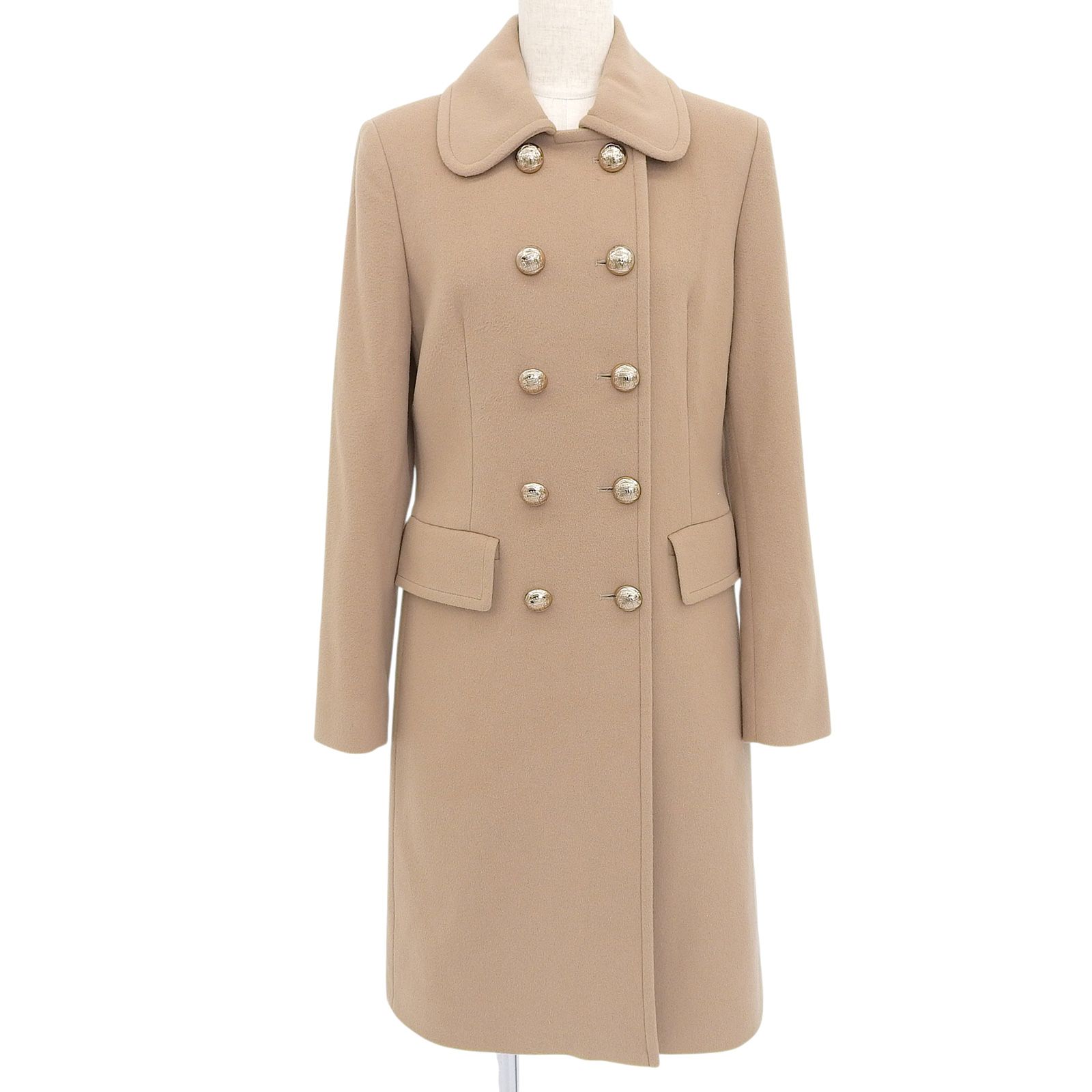 ♥品▲TAGLIATORE タリアトーレ 35UIC082 HOLLY ウール 金ロゴボタン付き コート ブラウン 40 イタリア製 正規品 レディース