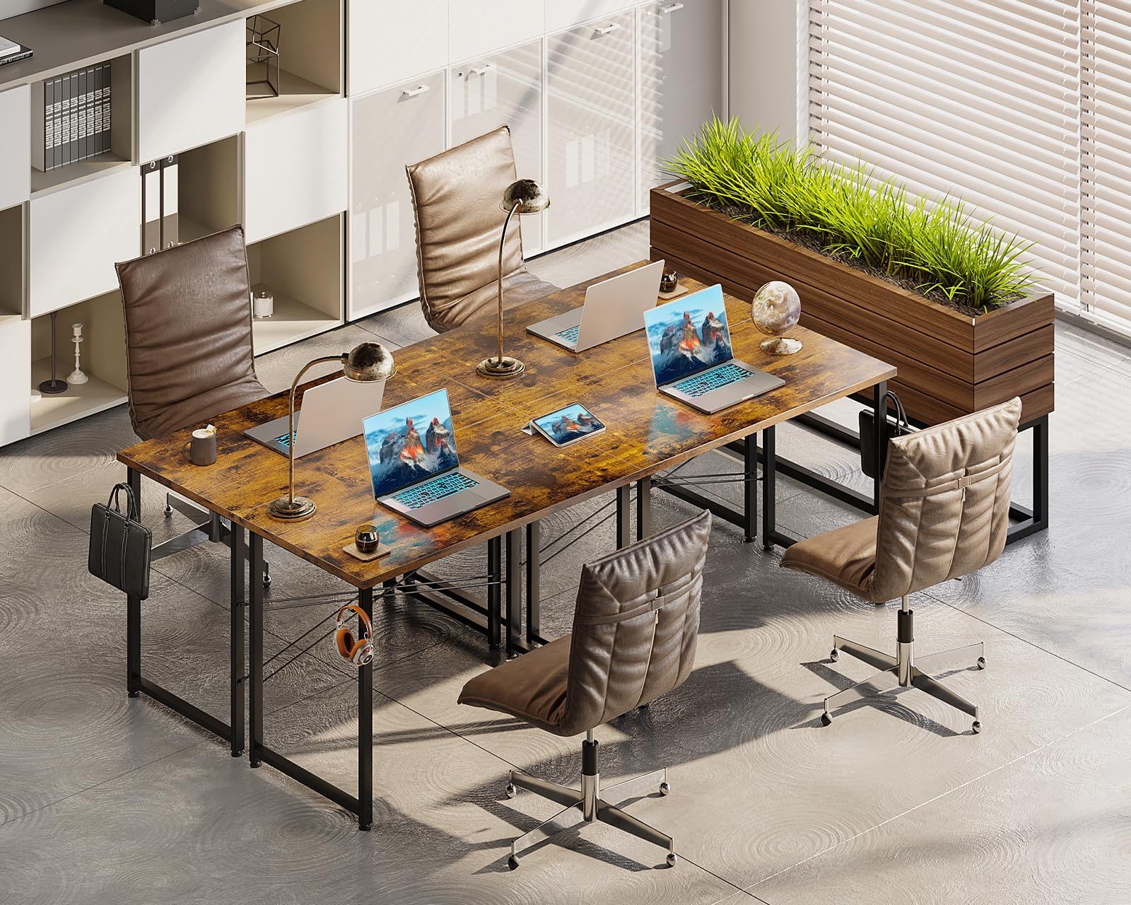 勉強机 オフィスデスク テーブル desk 長机 computer ゲームデスク 子 シンプル パソコンデスク フック付き 幅137cm 在宅ワーク pcデスク 机 おしゃれ ゲーミングデスク 組立簡単 デスク 白い ODK MARWIL-DEMENAGEMENTS_CH