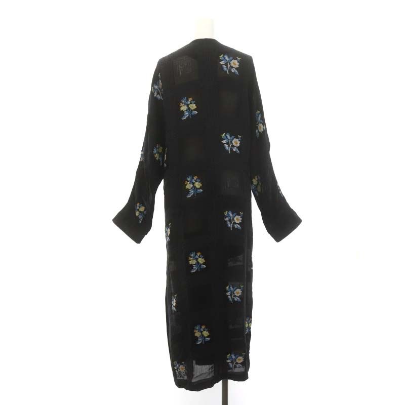 ゼロエイトサーカス 08SIRCUS フラワー刺繍ガウン カーディガン ロング  