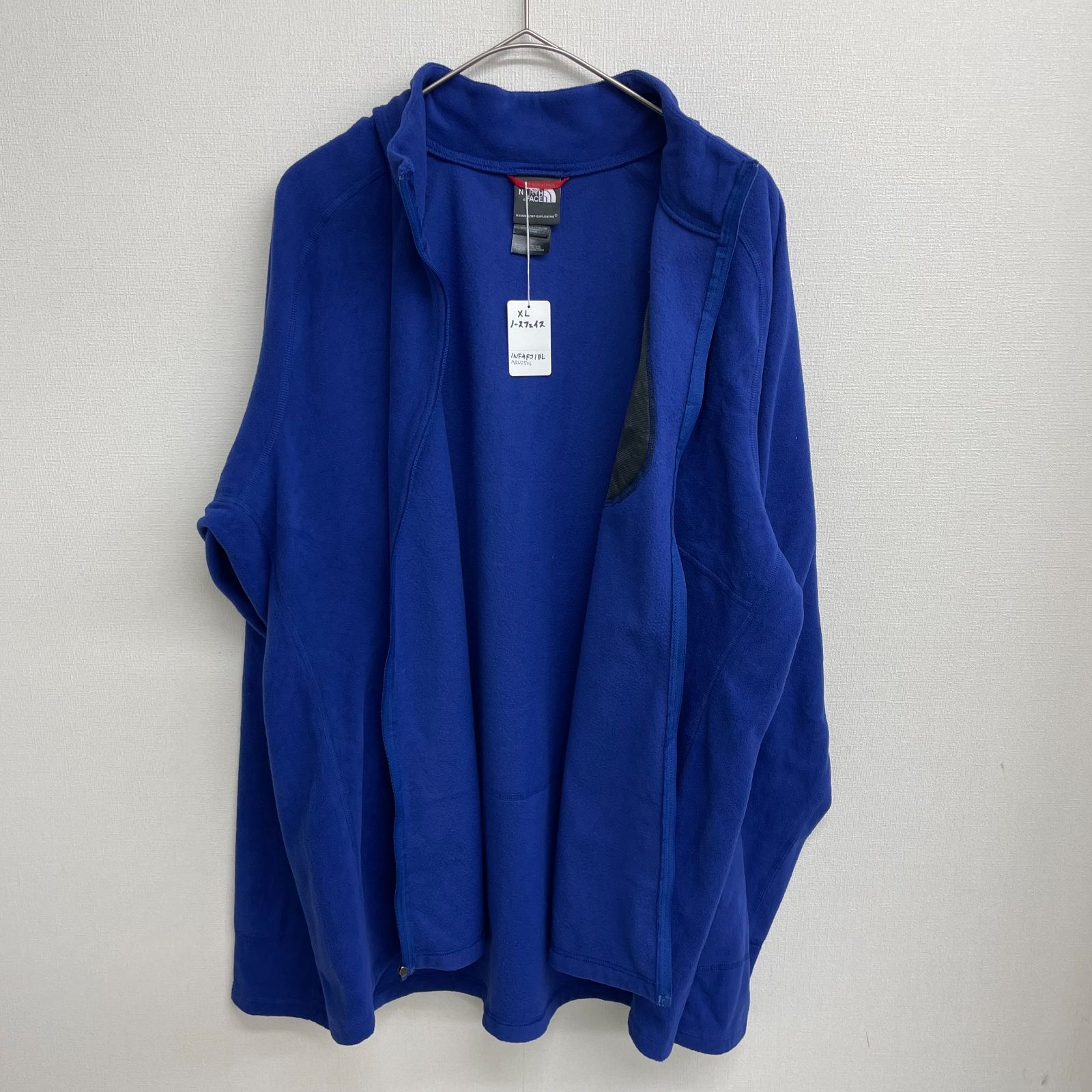 ノースフェイス フリース ベスト ポーラテック 刺繍ロゴ ネイビー 紺 XL THE NORTH FACE フリースジャケット 刺繍ロゴ 胸ポケット ブルー