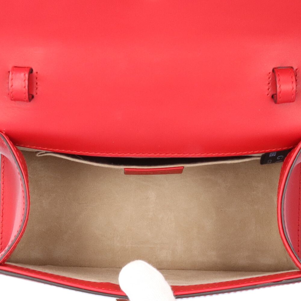 グッチ シルヴィ ショルダーバッグ レザー 470270 レッド レディース  