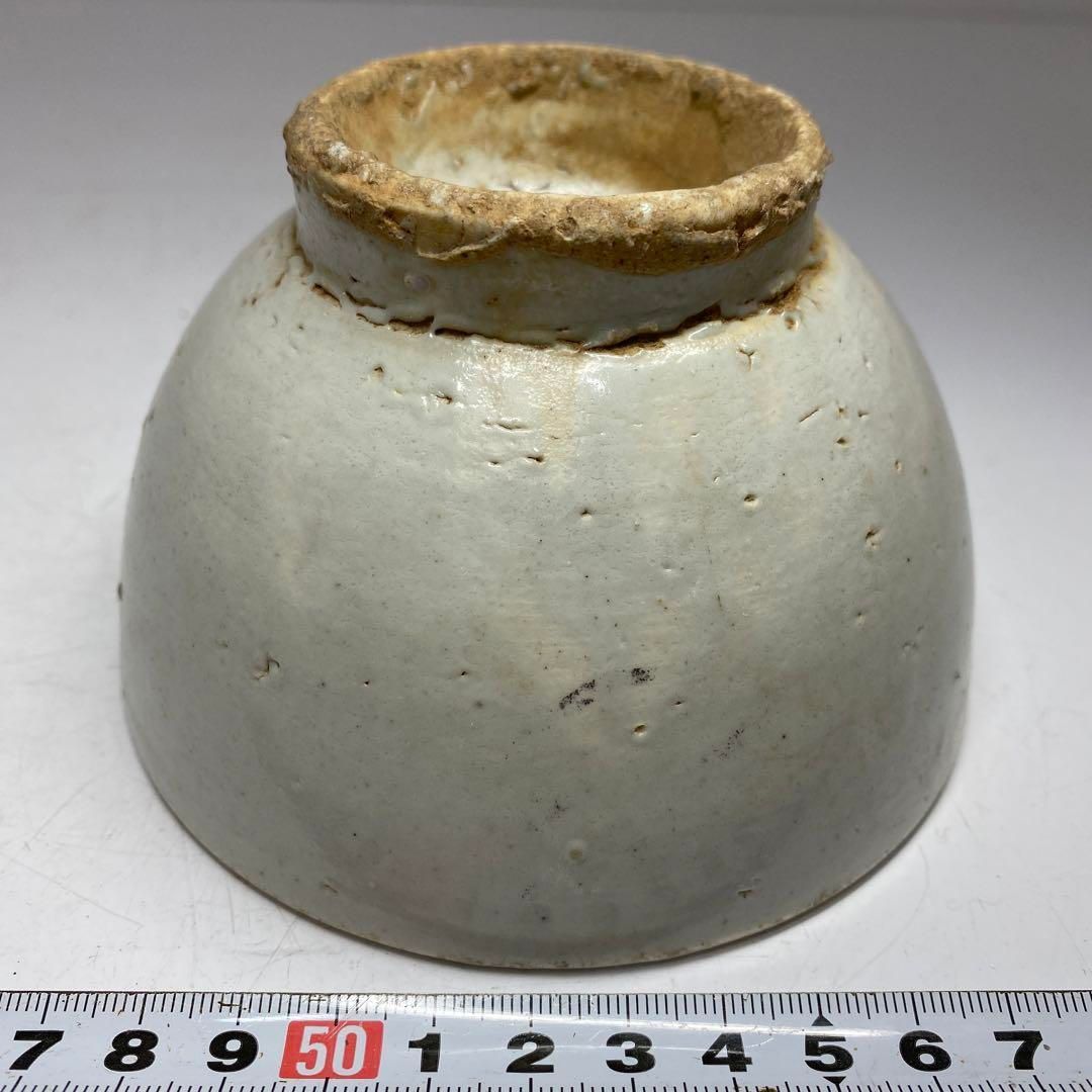 朝鮮古美術 李朝白磁茶碗 I 直径12.2cm 東H5-0903②タニチ