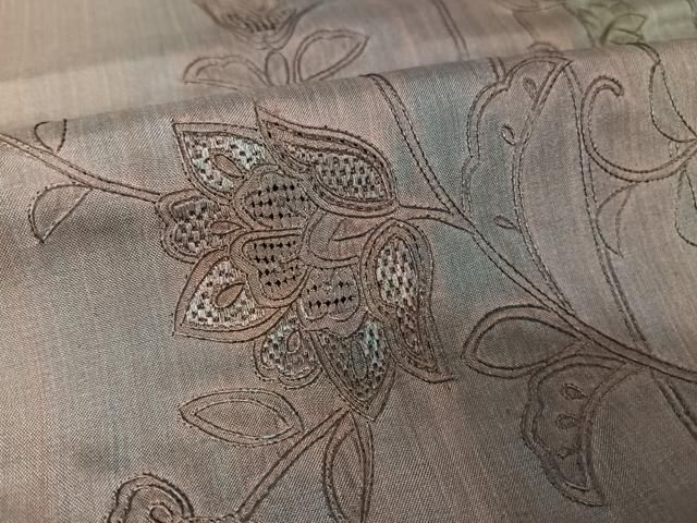 平和屋着物○総刺繍 本場大島紬 訪問着 中国三大刺繍 汕頭刺繍