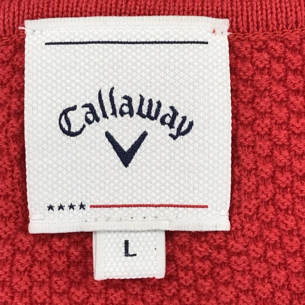 美品】キャロウェイ セーター レッド 凹凸生地 ロゴ刺しゅう カシミヤ