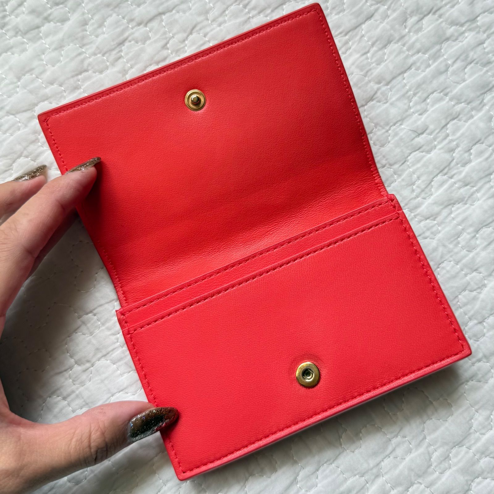 Bottega Veneta レザー名刺入れ レッド 美品 BOTTEGA VENETA ボッテガヴェネタ カセット カードケース 名刺