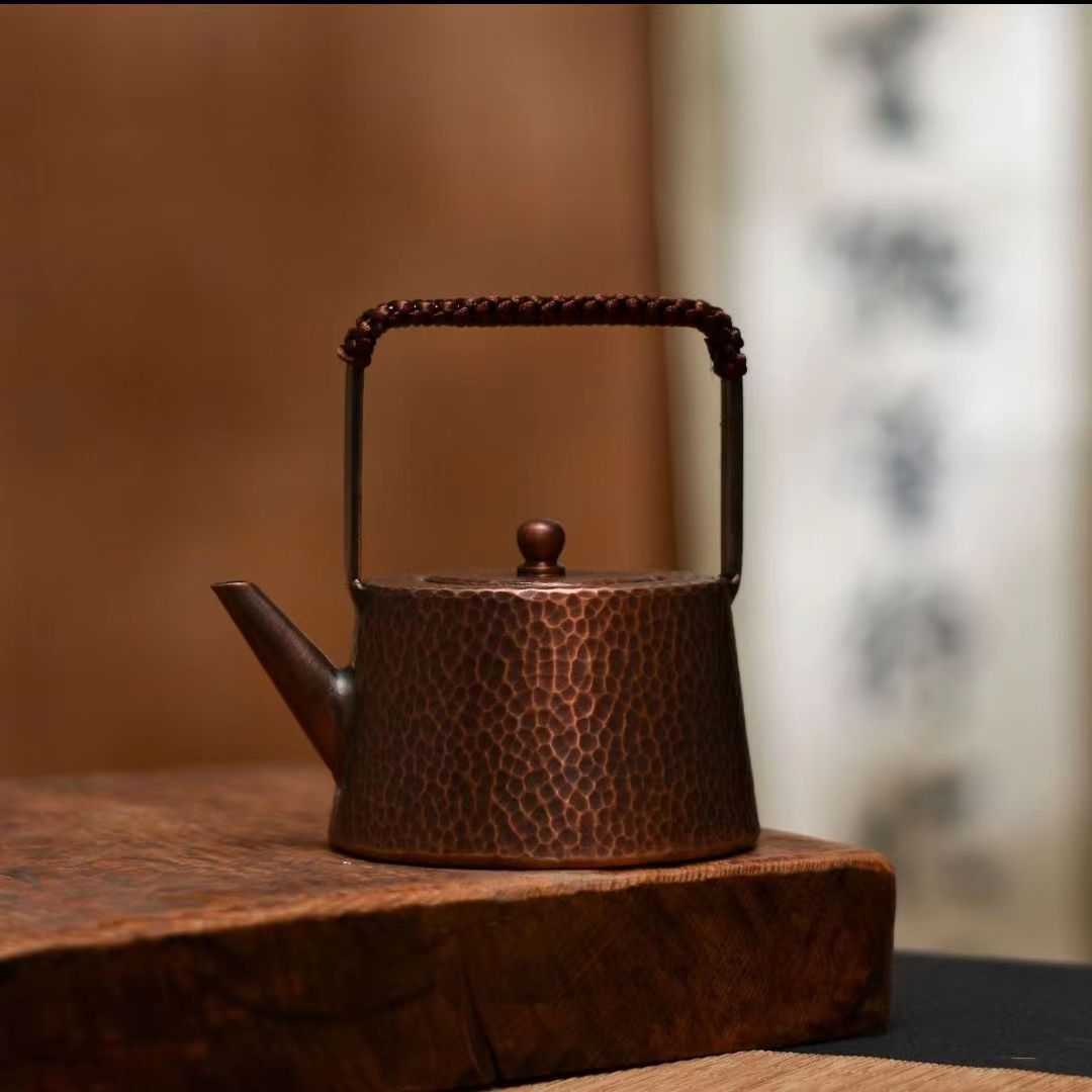 TQ137 煎茶道具 400ML 急須 ティーポットポット 煎茶 玉露 日本煎茶 手作り 中国 茶道具 功夫茶 ウーロン茶 ハンドメイド 手打ち 純銅 健康 おしゃれ ギフト プレゼント ヤカン 銅瓶 ケトル 湯沸かし 水注し 水差 水指