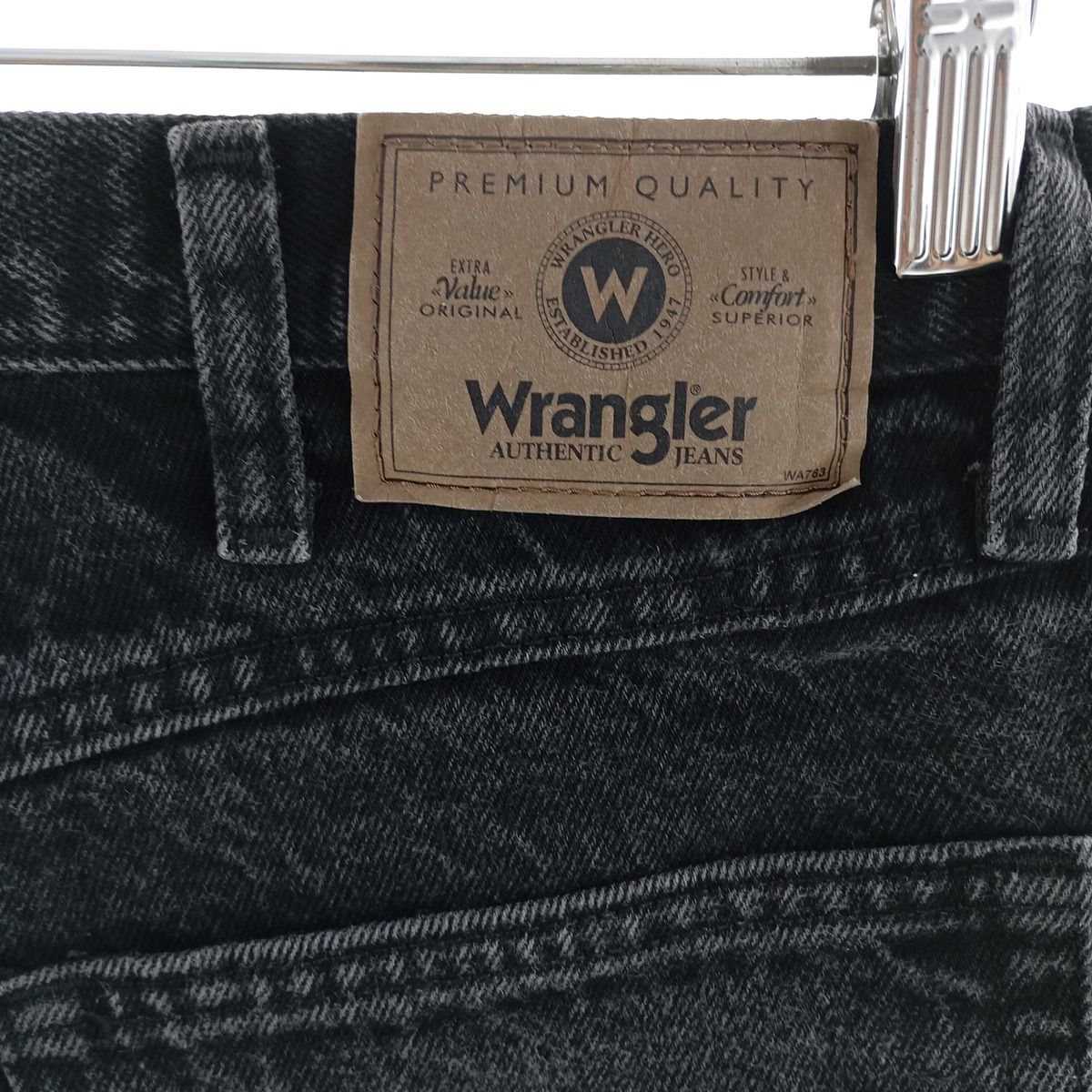 古着 ラングラー Wrangler ブラックデニム テーパードデニムパンツ メンズw34/eaa400267
