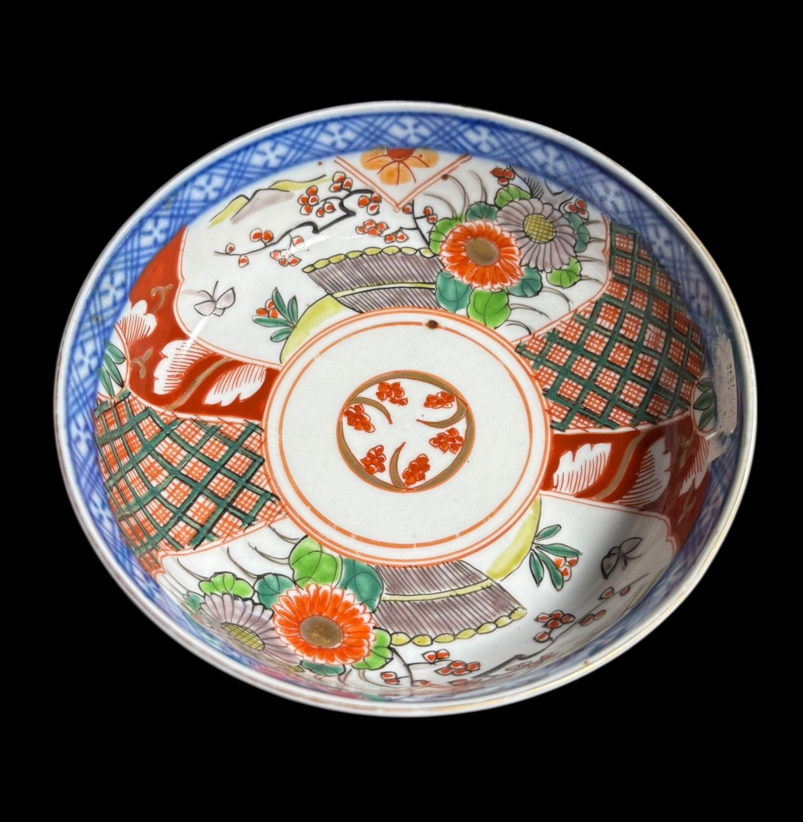 古伊万里 大鉢 [蝶梅菊花文図] 錦手 金彩 色絵 鉢 取り皿 飾り皿
