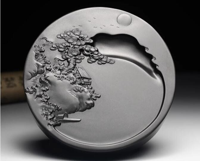 歙硯 松江暁月 佳品原石黒竜尾 老坑 端硯 天然原石 用 收藏 書道 絵画 硯 プレゼントに最適WP 105 ATMAENTERPRISE_COM