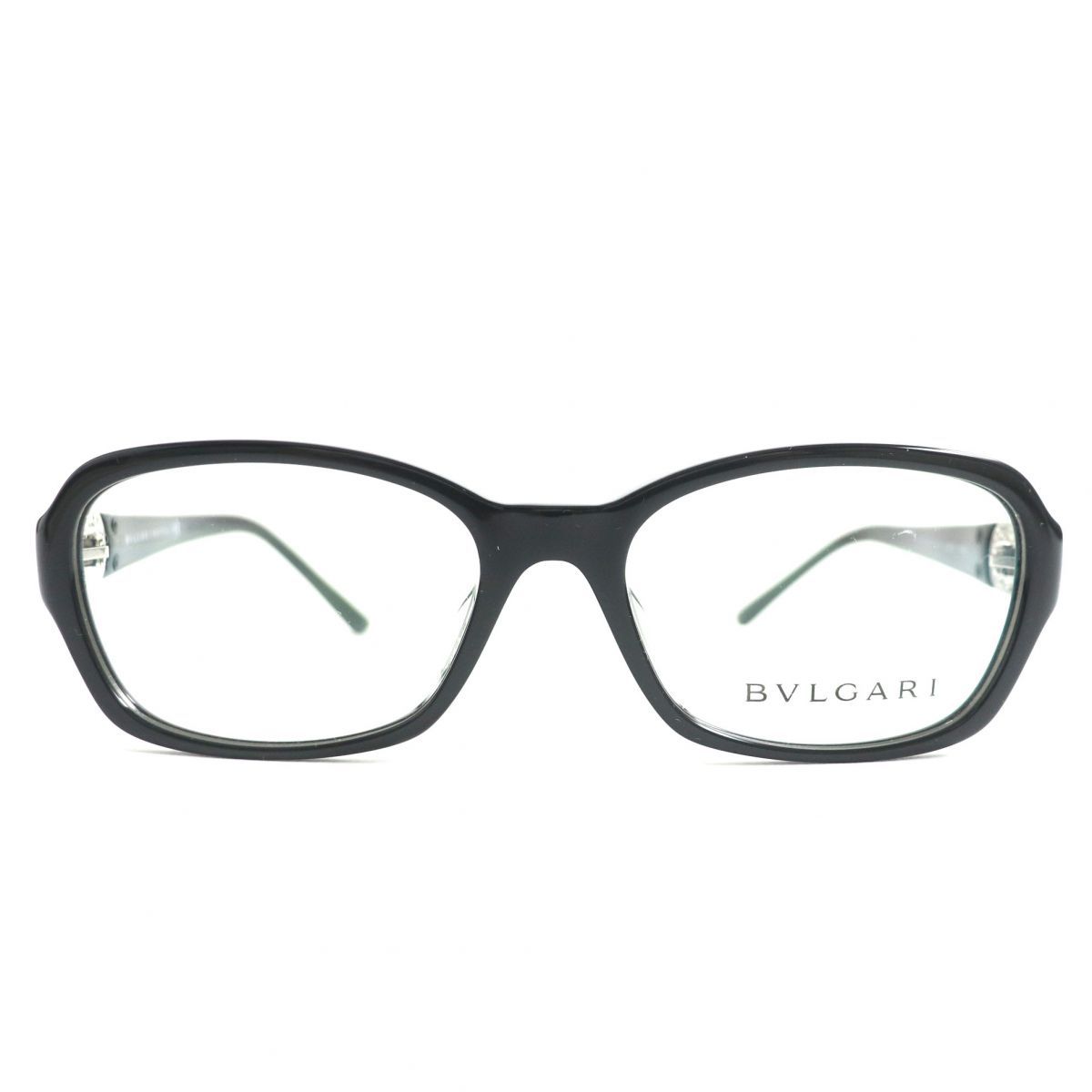 極美品▽BVLGARI ブルガリ 4071-B-F 501 ラインストーン付き 黒縁