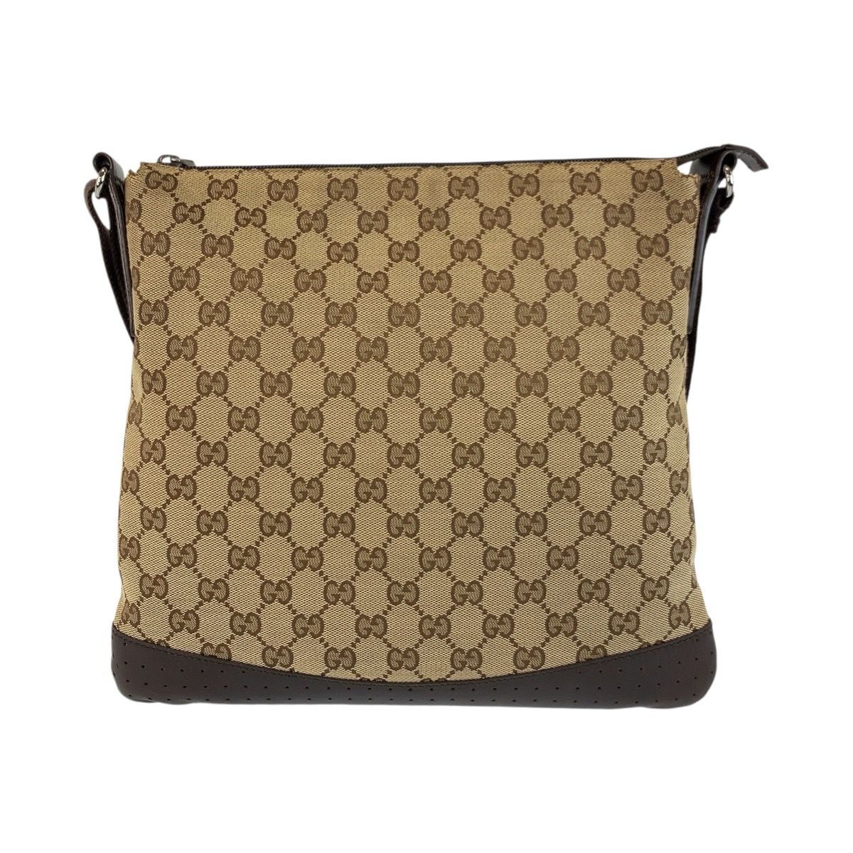 美品 GUCCI グッチ ベージュ ブラウン シルバー金具 GG