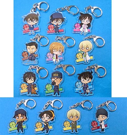 [Used] Key Holder Mascot (Character) Set of 9 Types+Nagoya Venue Limited “Detective Conan Forensic Science Exhibition ~ Reasoning to the Truth (Abduction) ~ Trading Acrylic Key Holder Deformed”