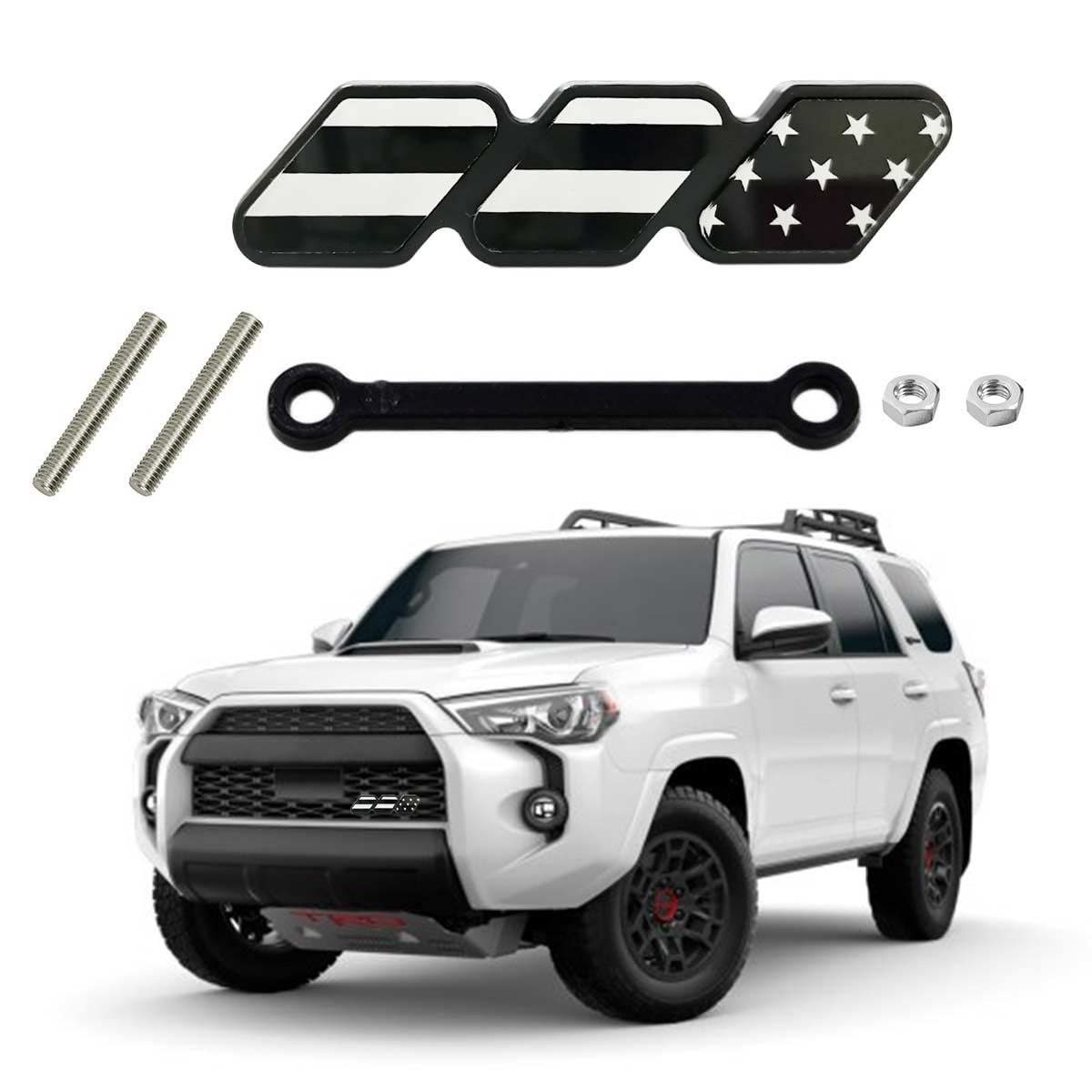 Baxxy 3色グリルバッジ 車 トラック エンブレム タコマ 4Runner タンドラ セコイア Rav4 アクセサリー (ブラック) [ブラック]
