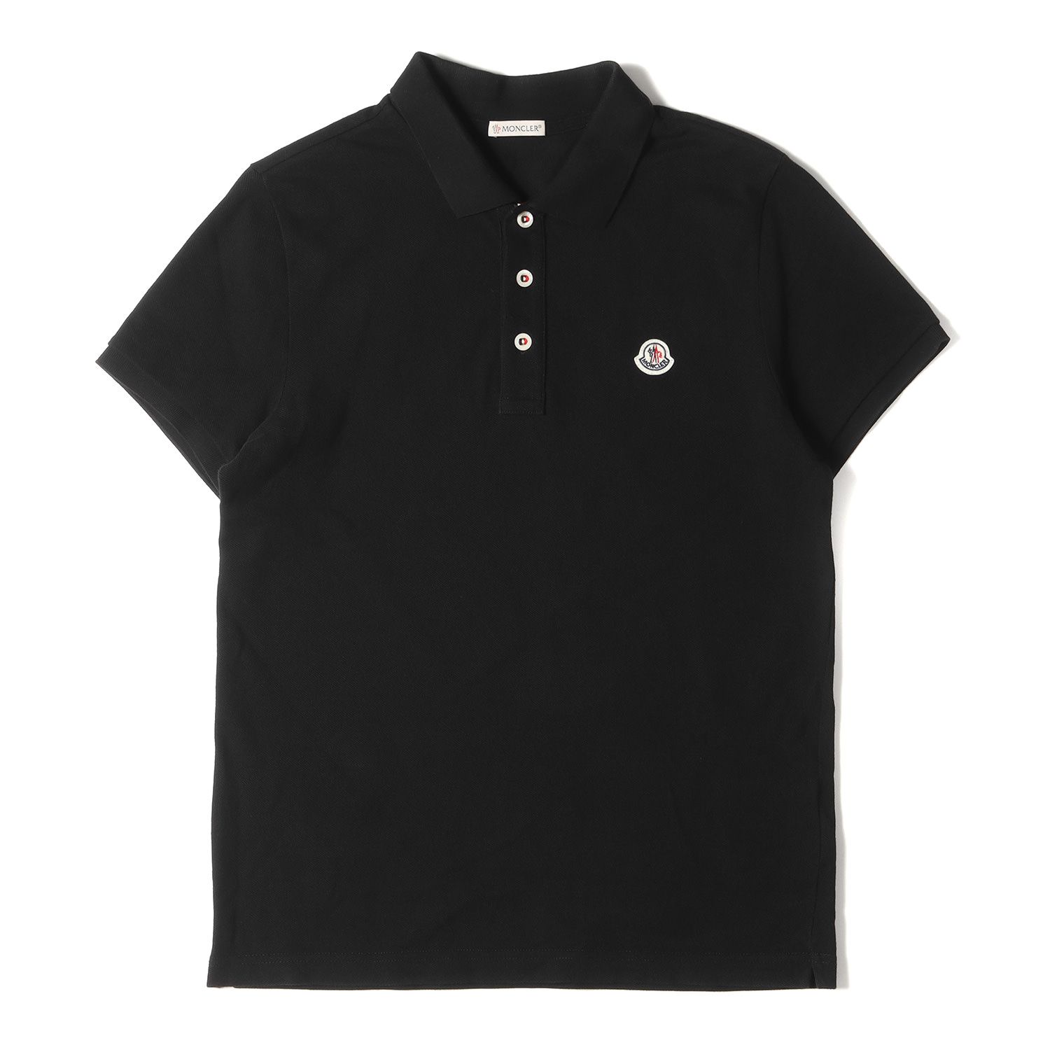 MONCLER モンクレール ワッペン 鹿の子 ポロシャツ XS ブラック MONCLER モンクレール メンズ ワッペン+ハート 鹿の子ポロシャツ