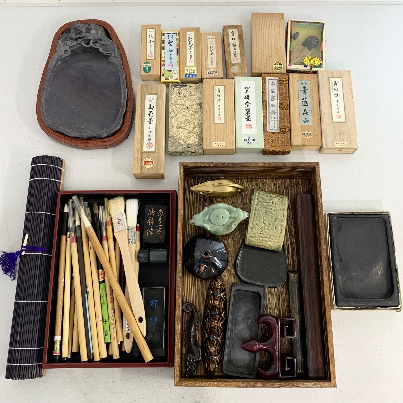 Amazon | NUOBESTY 1 セット 硯 墨 棒 墨板 研ぐ 墨 石 絵 中国 硯