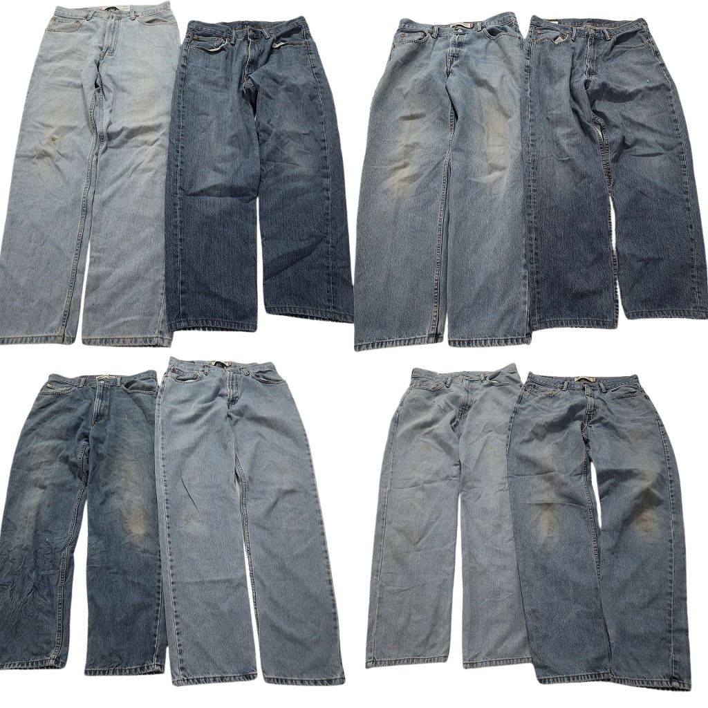 古着卸 リーバイス 550 デニム パンツ 8枚セット メンズ 33 |34 |35 ライトブルー アメカジ フェード 古着 NA6471