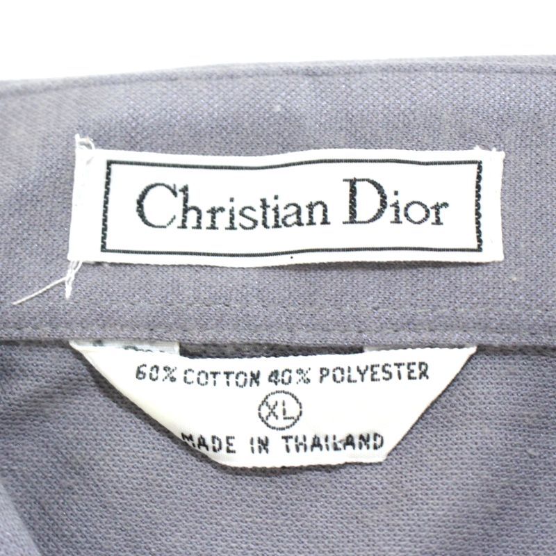 DIOR グレー Vネック 半袖シャツ　サイズXL 90s vintage Dior 半袖シャツ メンズ 表記XLサイズ - メルカリ