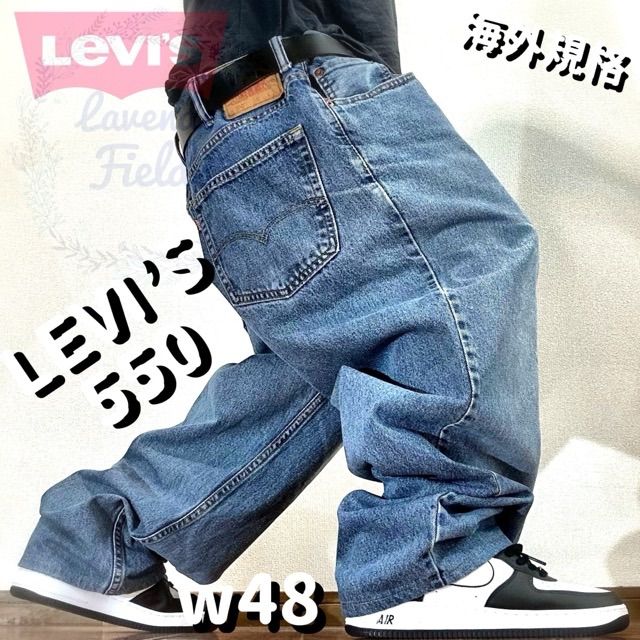 リーバイス550LEVI'Sデニムパンツw48大きいサイズバギーパッチロゴ極太 