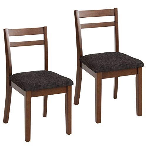木製 チェアー 布地 ダイニング ダークブラウン 天然木 11719112 2脚