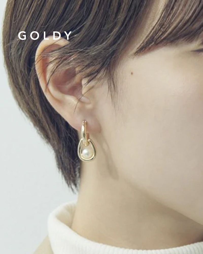 GOLDY/ゴールディ/ホースシュー × パール フープ ピアス/アクセサリー/1240807