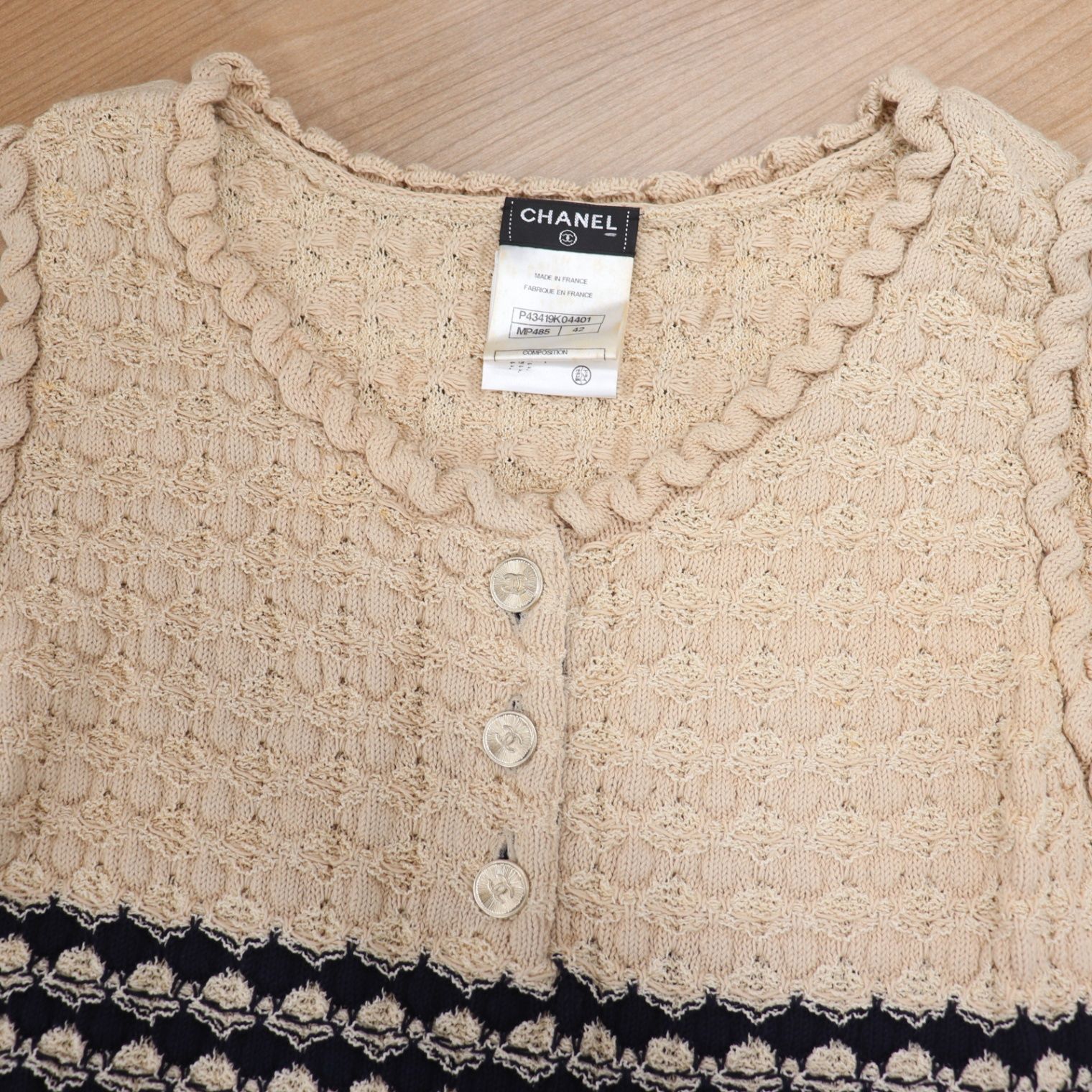 IT25GCTBOCYU CHANEL シャネル ニット ワンピース ノースリーブ