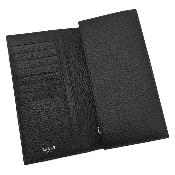バリー BALLY 長財布 バリロ BALIRO レザー ブラック シルバー金具 黒  