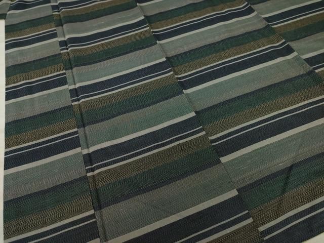 平和屋着物●本場大島紬　残糸織　やたら織　横段文　正絹　逸品　AAAY4694ck 平和屋着物○本場大島紬 残糸織 やたら織 横段文 正絹 逸品 AAAY4694ck