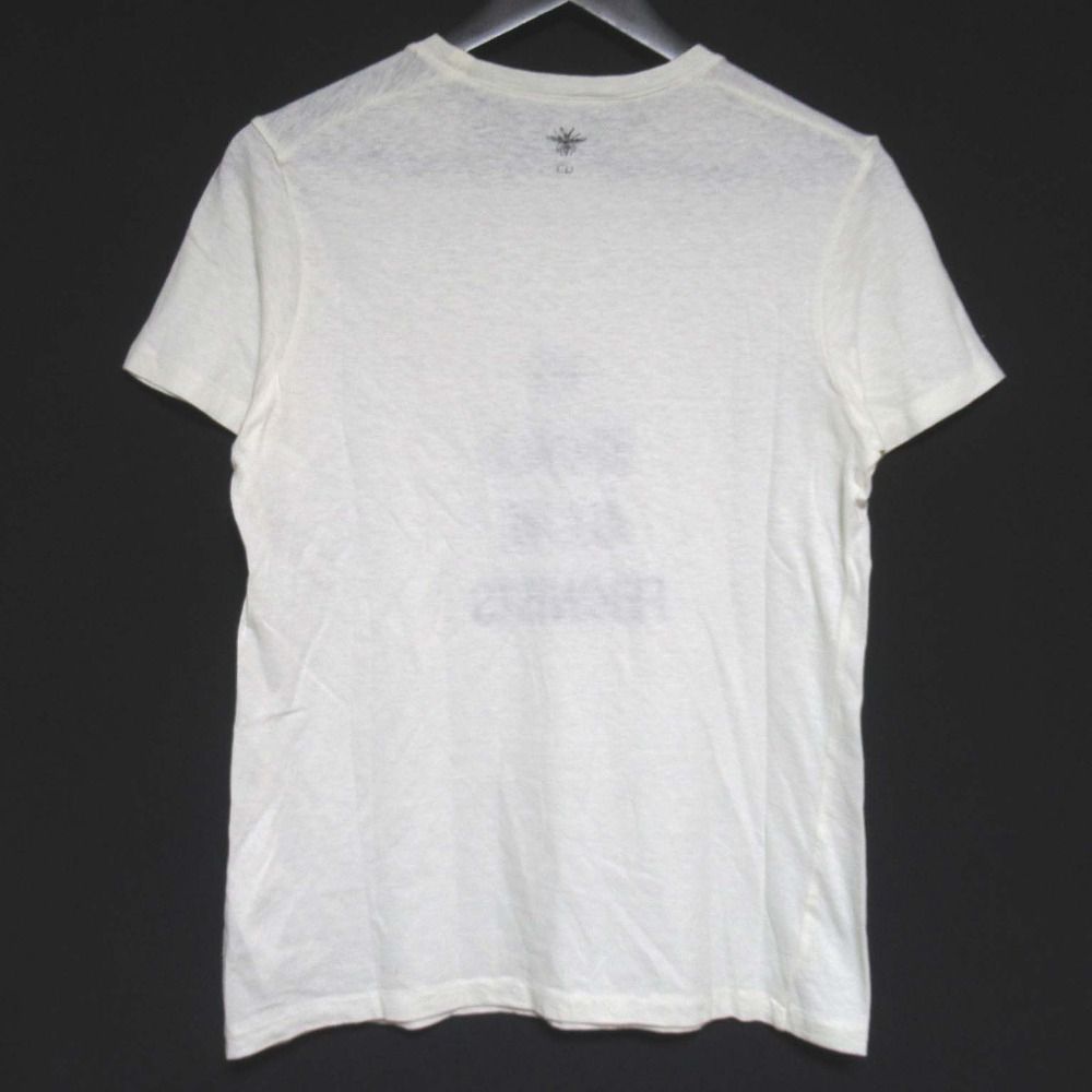 Christian Dior クリスチャンディオール コットン リネンブレンド レタープリント 半袖 Tシャツ XSサイズ ホワイト レディース 古着