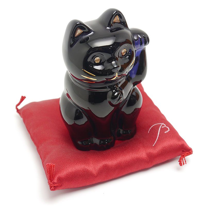 バカラ baccarat まねき猫 ブラック系 インテリア 置物 開運 縁起物