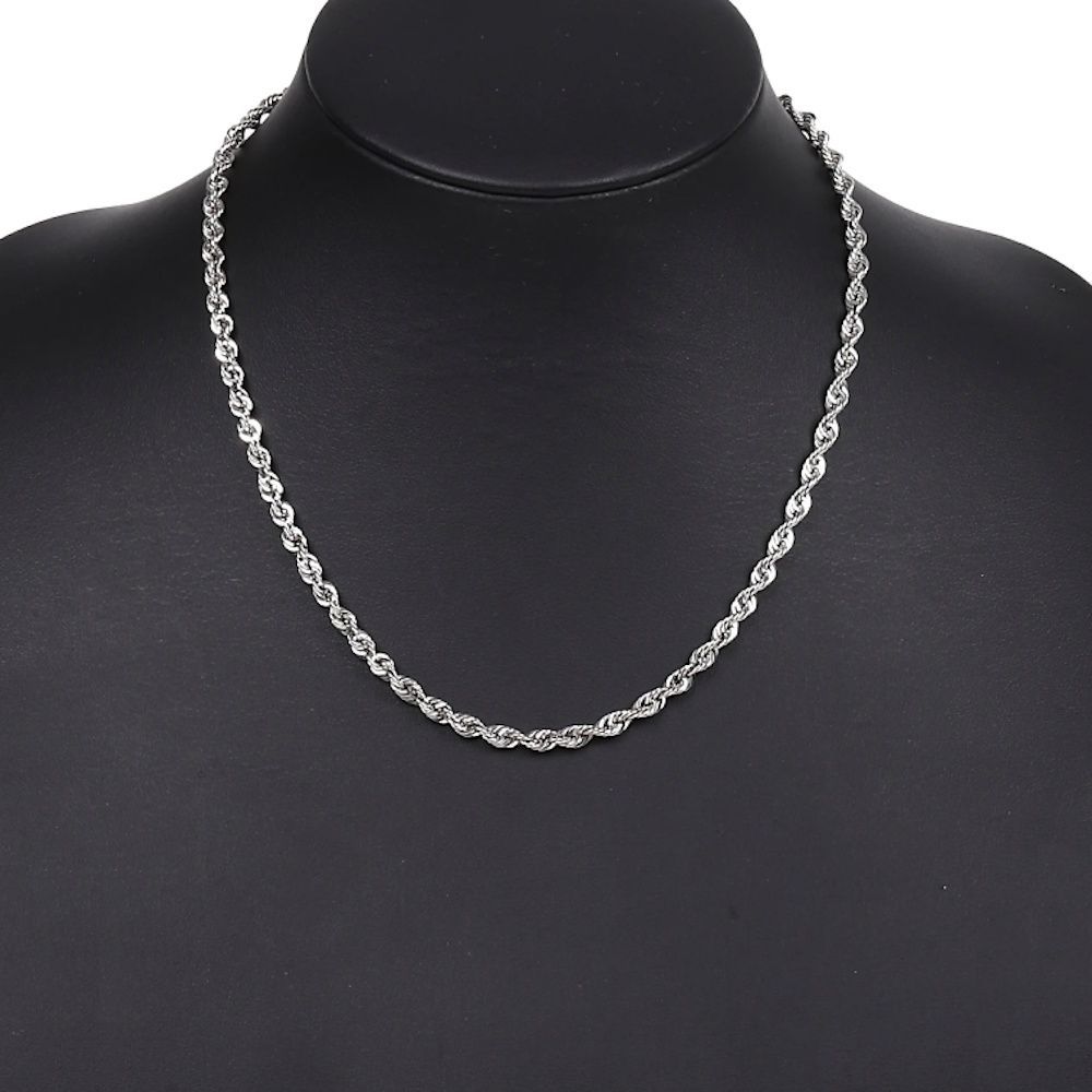 プラチナ ネックレス パイプロープ チェーン 45cm 幅4mm レディース