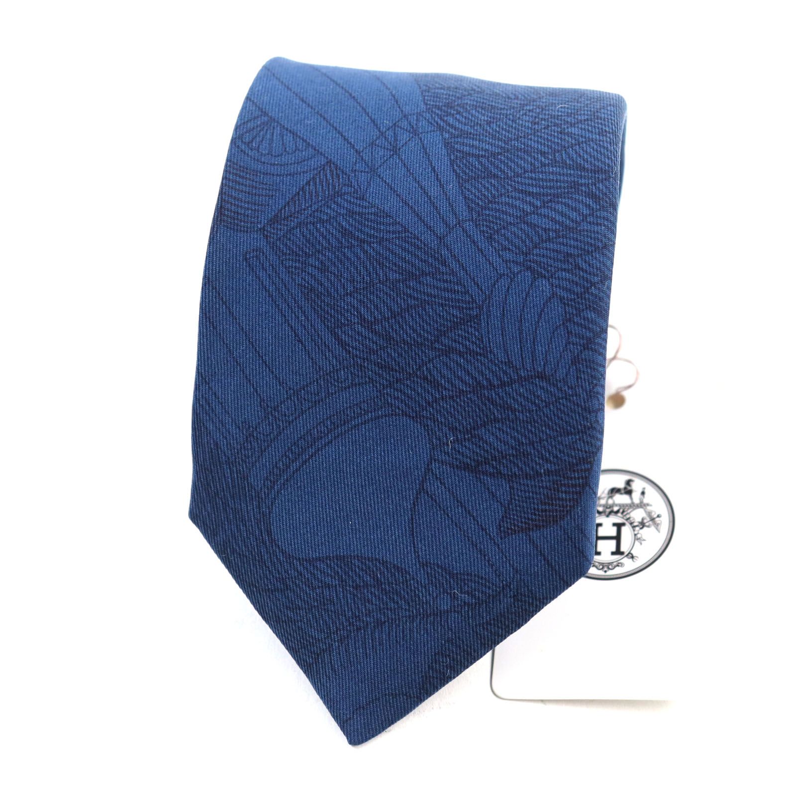 エルメス HERMES シルクネクタイ パターン総柄 ベルト チェーン