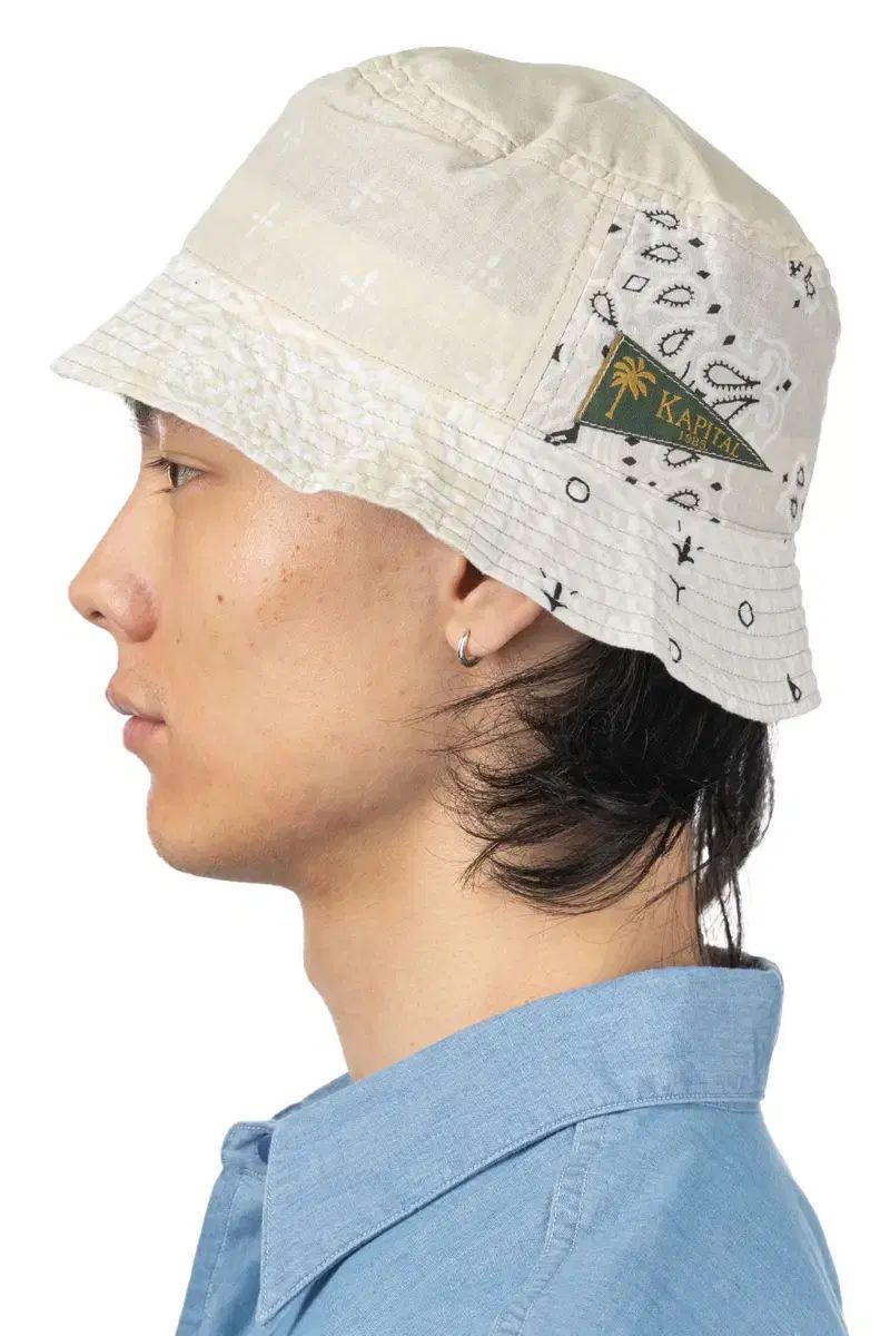 【未使用】KAPITAL バンダナ柄 パッチワーク バケットハット 白 kapital キャピタル バンダナパッチワークpt バケットHAT (短