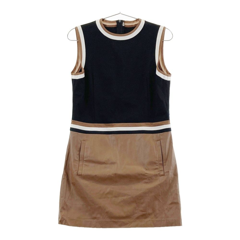 サイズ 38 LANVIN SPORT ランバン スポール ノースリーブワンピース 切替 ブラック系 240101431882 ゴルフウェア レディース ストスト