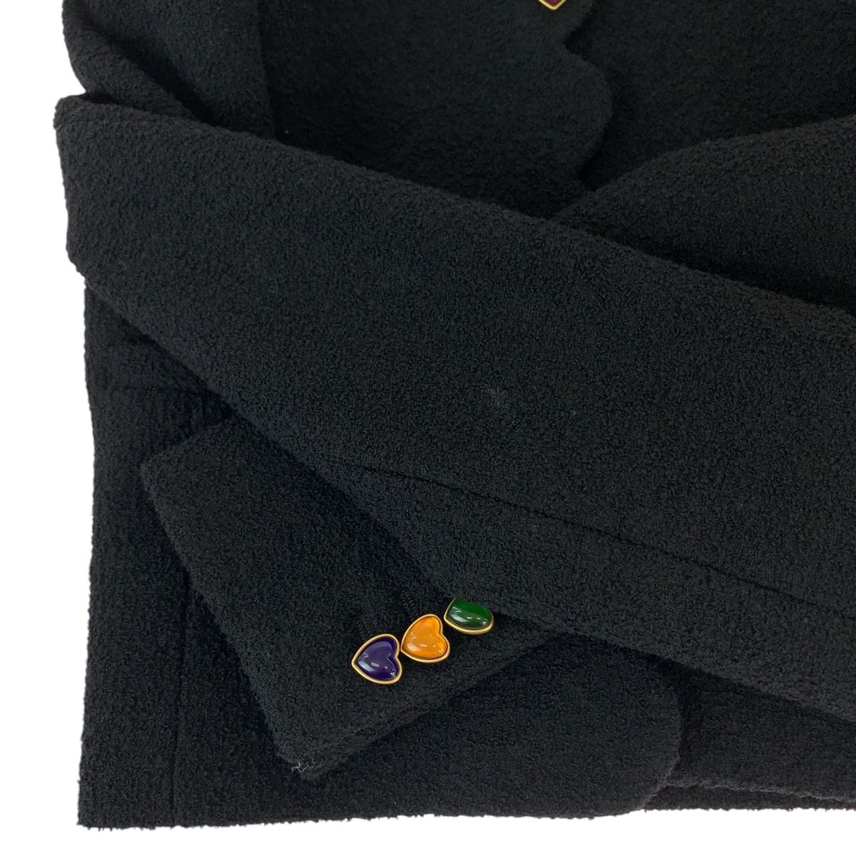 希少 美品 SAINT LAURENT サンローラン ブークレツイード ラブハート