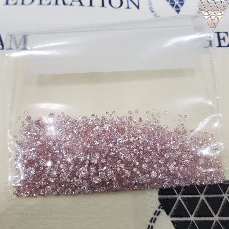 15 ピース 0.01 ct 合計 約 0.15 ct Fancy Pink SI1-VS 天然 ピンク ダイヤモンド メレ 量り売り 品