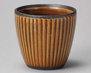 和食器 ミ279-078 アメ釉ソギカップ 和食器 ミ279-078 アメ釉ソギカップ