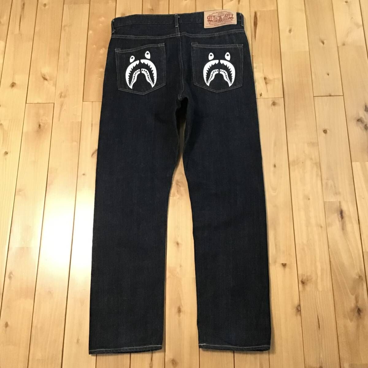 シャーク デニム パンツ Lサイズ a bathing ape BAPE shark denim