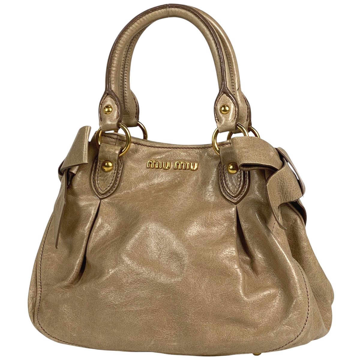 ミュウ ミュウ Miu Miu ロゴ ハンドバッグ 2WAY ショルダーバッグ 