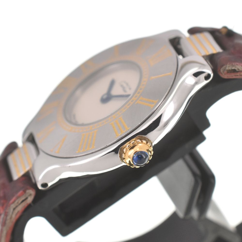 カルティエ CARTIER マスト21 ヴァンティアン SM SS/レザー クォーツ