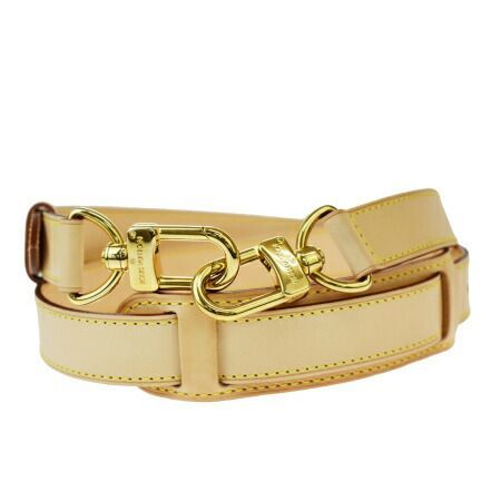 【中古】 ルイヴィトン LOUIS VUITTON バッグ用 ショルダーストラップ ブラウン レザー 肩当て付き 65MF972