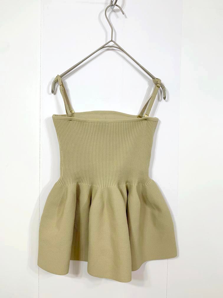 anuans アニュアンス 1523311242-0 定価15400円 ホールガーメントペプラムニット キャミソール sizeF|ベージュ ◎レディース