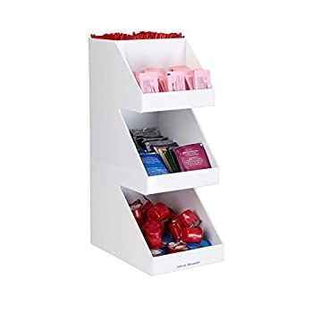(Red) - Mind Reader 'Fancy' Acrylic 3 Tier Condiment Organiser White