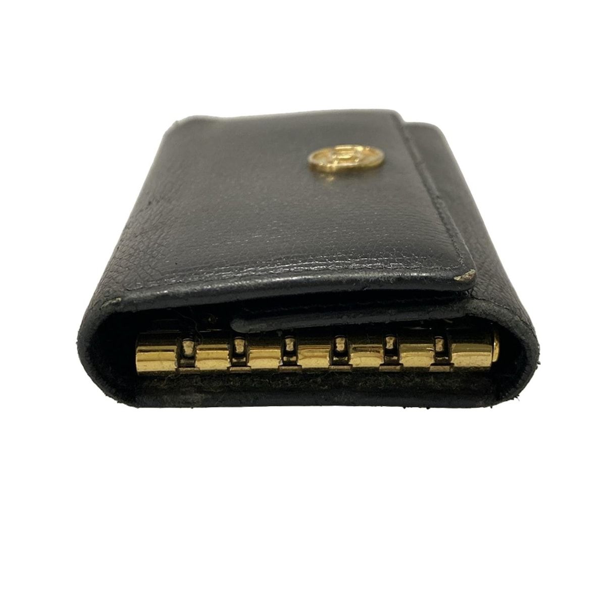 CHANEL ブラックレザーキーケース CHANEL(シャネル) キーケース ココボタン 黒 6連フック レザー