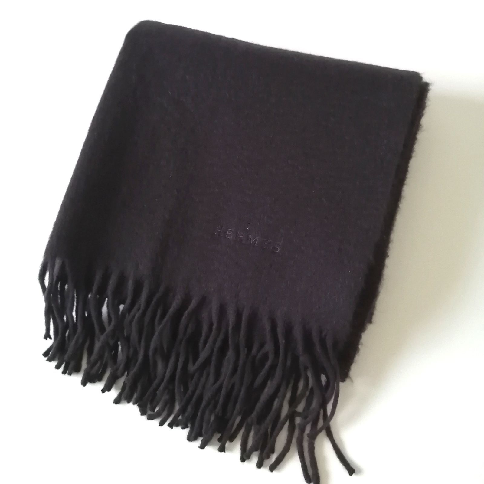 エルメス HERMES マフラー カシミヤ100％ パープル 923