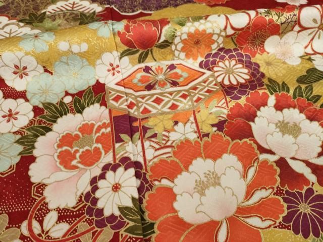 平和屋着物○豪華振袖 貝桶花文 金彩 正絹 逸品 AAAZ4776ck 【公式通販】