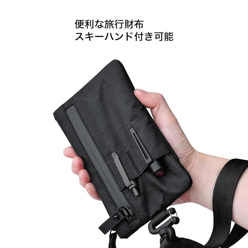 ALPAKA Zip Clutch ハンドストラップ付き RFID スキミング防止 外部スロット付き 薄型 大容量 メンズ財布 パスポート収納 仕切り小銭入れ カード収納 撥水財布 YKKファスナー付き ビジネス 旅行小物 プレゼント STEELWINDOWSANDDOORS_COM