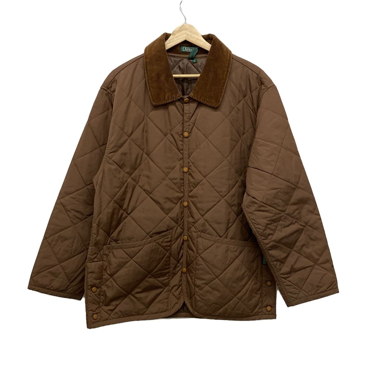 AIGLE(エーグル) ブルゾン サイズL メンズ美品  - ダークブラウン 長袖/キルティング/秋/冬