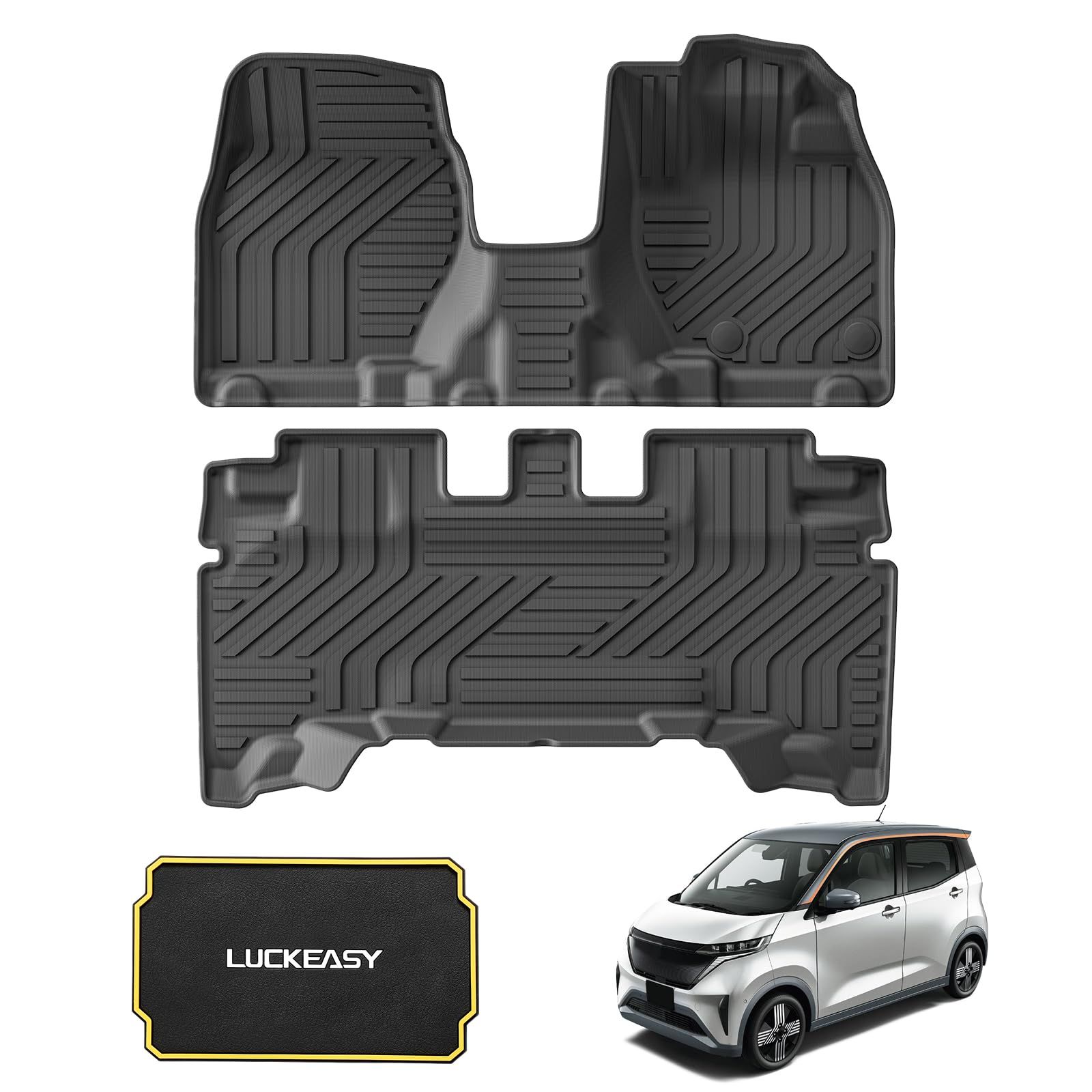 LUCKEASY ニッサン サクラ B6系 3Dフロアマット 立体カーマット フロアマット 立体構造 防水マット SAKURA B6AW 2025年5月-現行 3Dマット セカンドマット 車種 設計 TPE素材 抗菌 滑り防止 耐汚れ 耐久