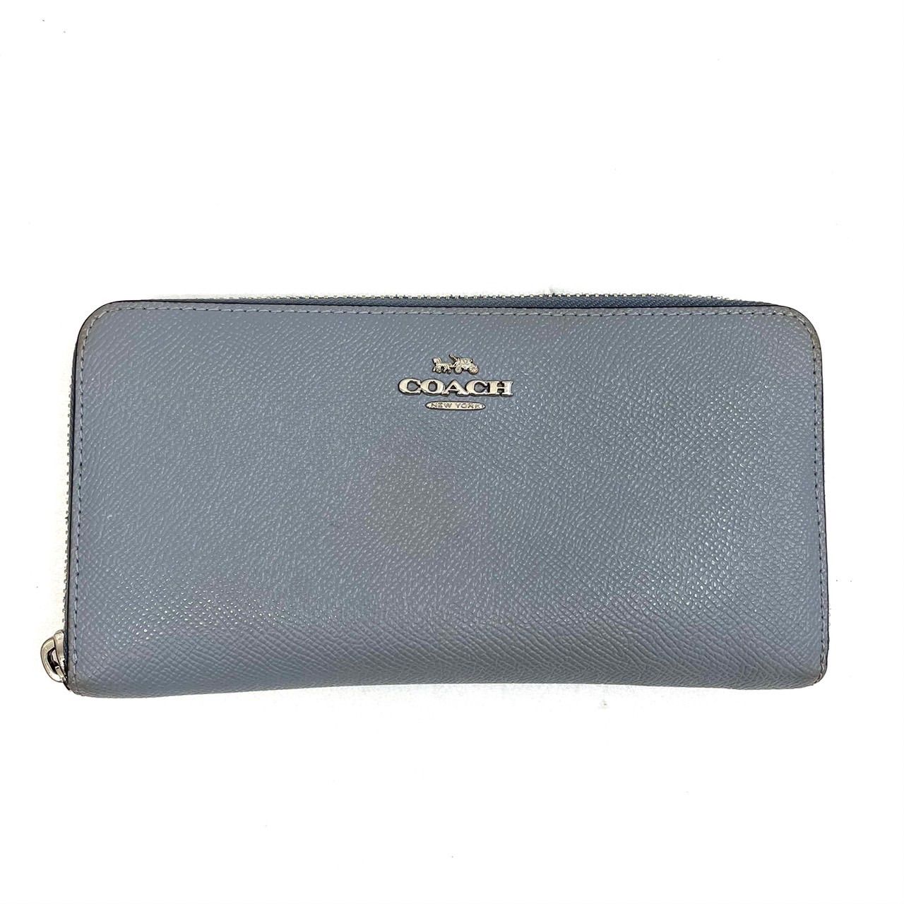 COACH コーチ 長財布ラウンドジップ ブルー系 57713 - メルカリ
