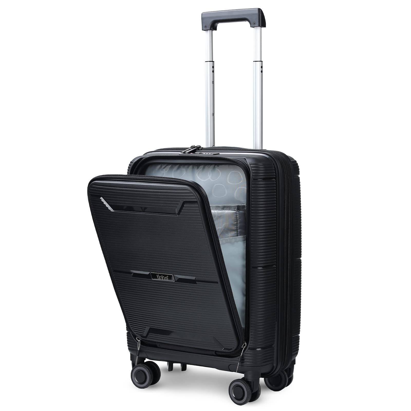 在庫セール スーツケース キャリーケース タビトラ 機内持込 トップオープン フロントオープン 拡張ファスナー 大容量 PC収納 TSAロック 超軽量 旅行 出張 ビジネス 多機能 ブラック
